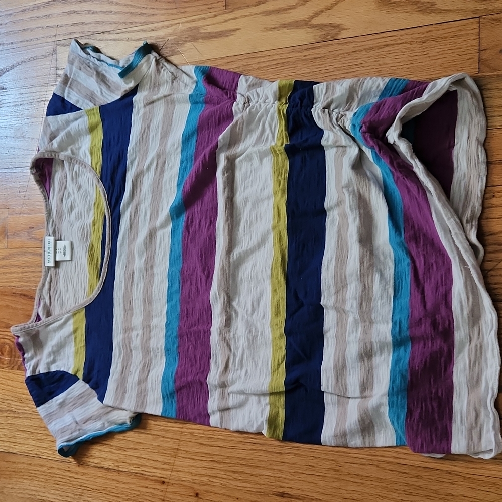 Motherhood Maternity large short sleeved tees- striped & purple - Picture 1 of 5